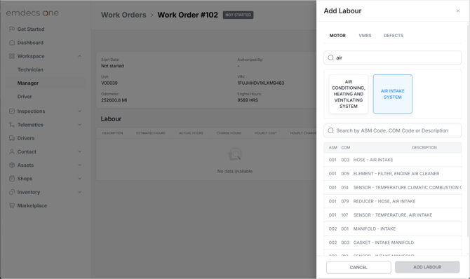 04 - Search MOTOR by code after category selection