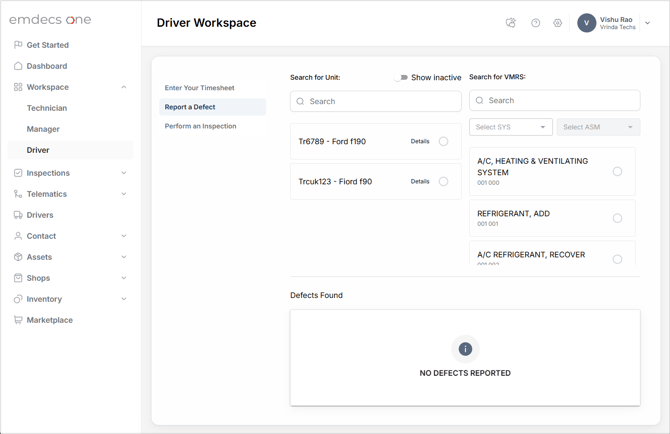 Driver Report a Defect