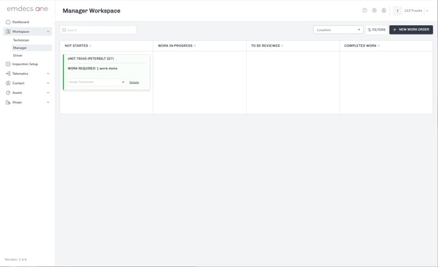 Manager Workspace main screen