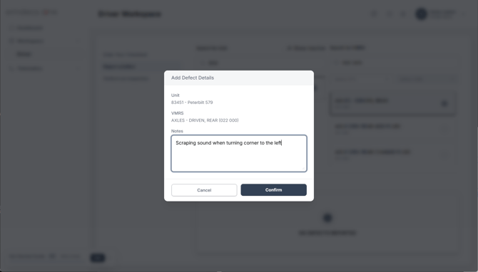 Report a defect add notes