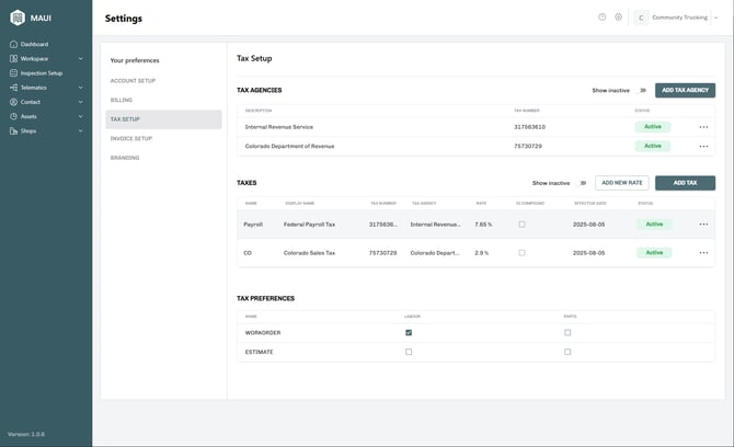 Tax Preferences Table