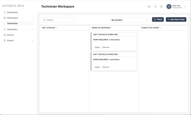 Technician Workspace